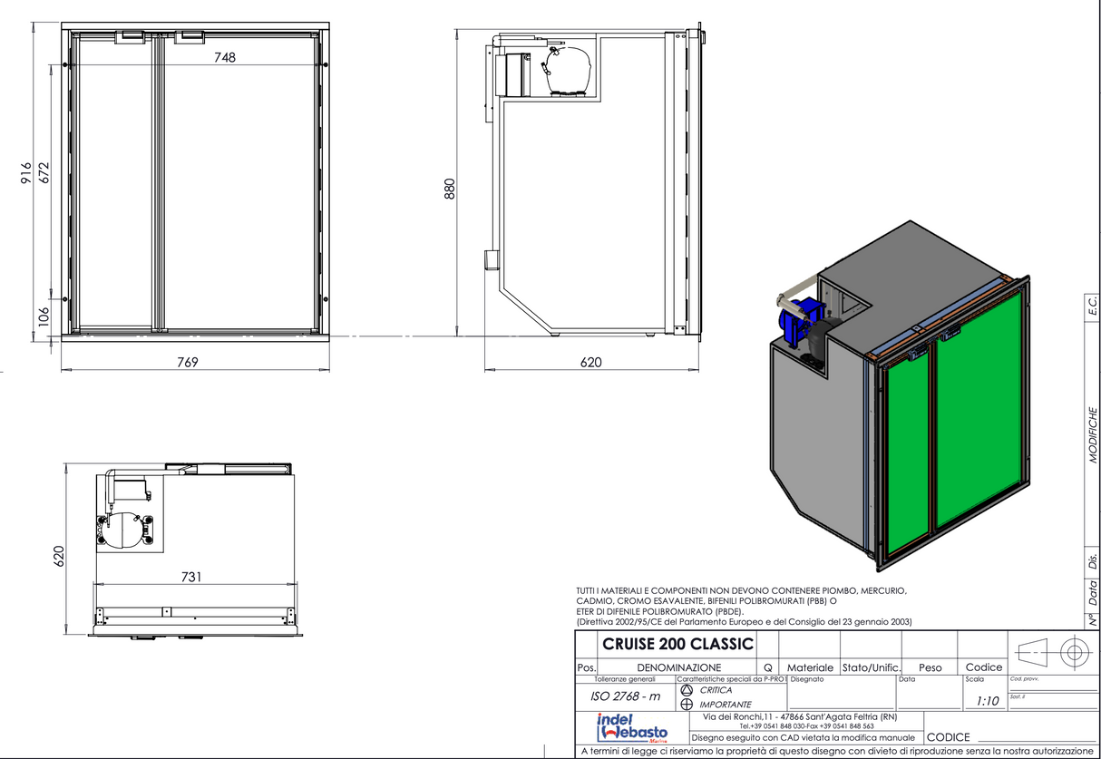 Isotherm Cruise CR200 Marine / Camper Van / Caravan Fridge | 12/24V