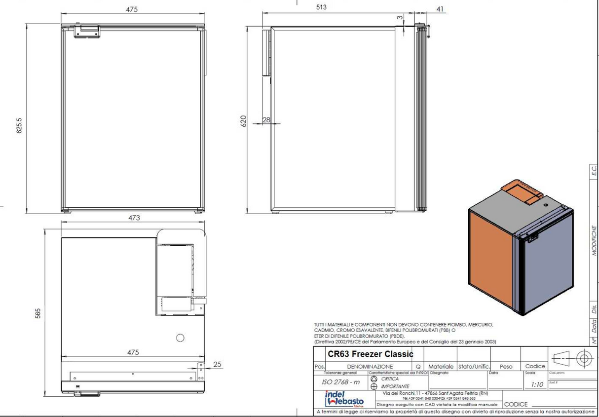 Isotherm | CR63 Marine / Campervan / Caravan Freezer | 12/24V