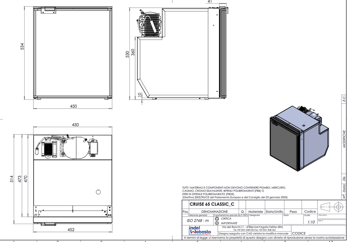 Isotherm | Cruise CR65 Marine / Campervan / Caravan Fridge | 12/24V