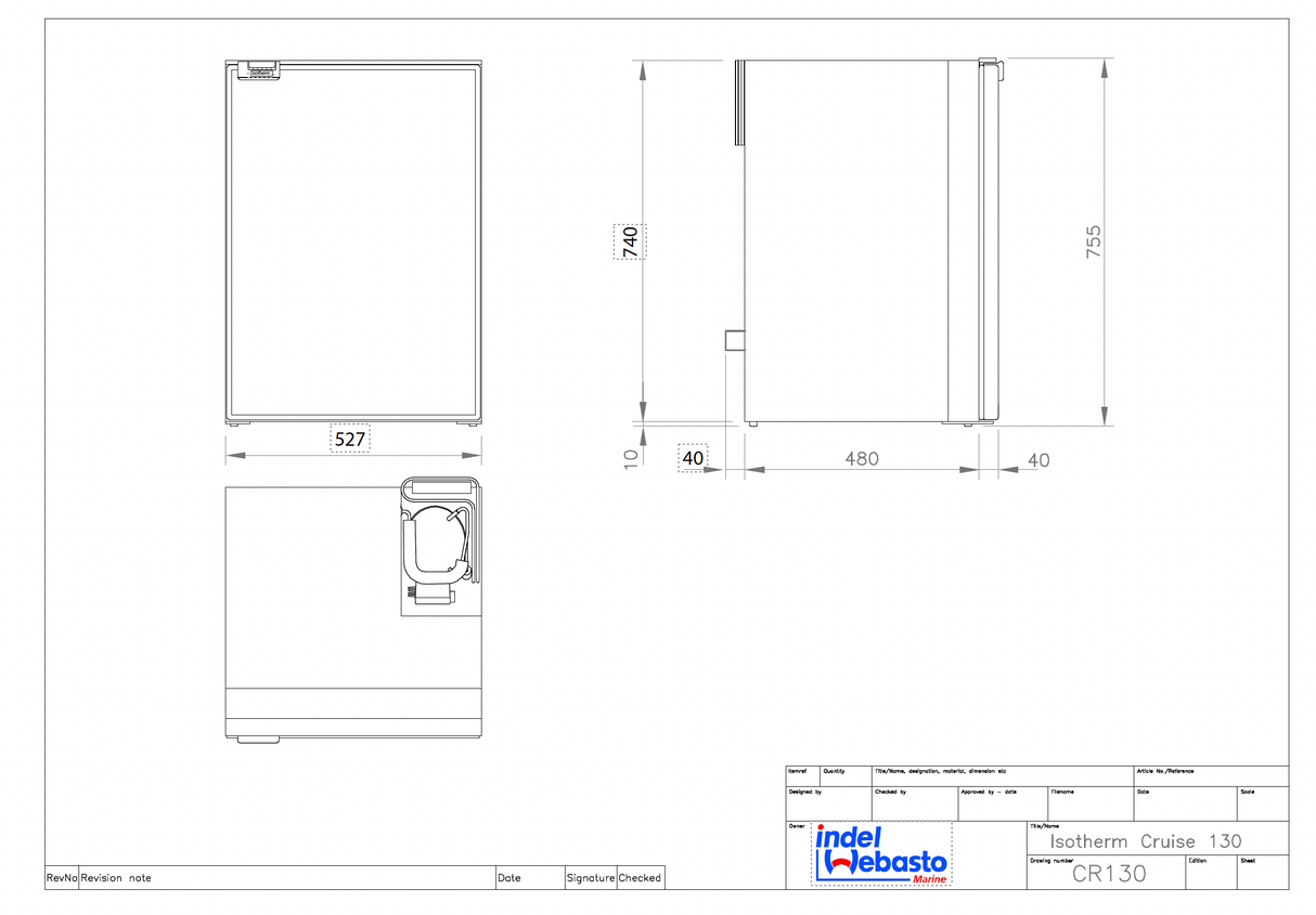 Isotherm | Cruise CR130D Marine / Campervan / Caravan Fridge (Drinks Version) | 12/24V