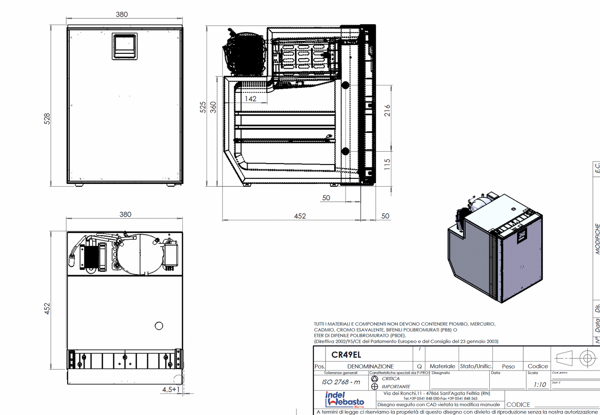 Isotherm | Elegance EL49 Marine / Campervan / Caravan Fridge | 12/24V