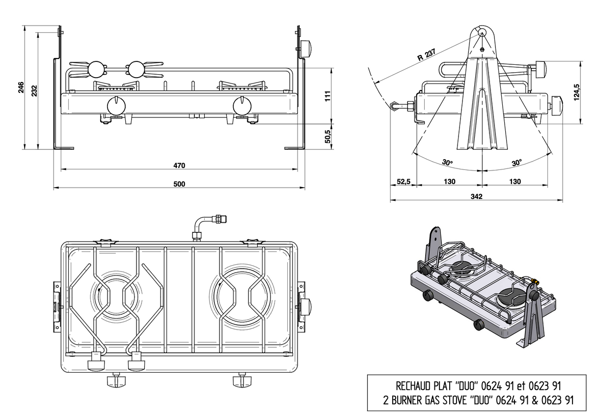 Eno | Xtrem 2 Burner Marine / Campervan / Caravan Gas Hob (Duo)