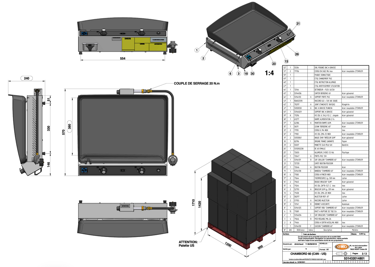 ENO 2 Burner Bergerac Plancha | Outdoor Hot Plate Grill For Marine / Caravan / Campervan *New Style*