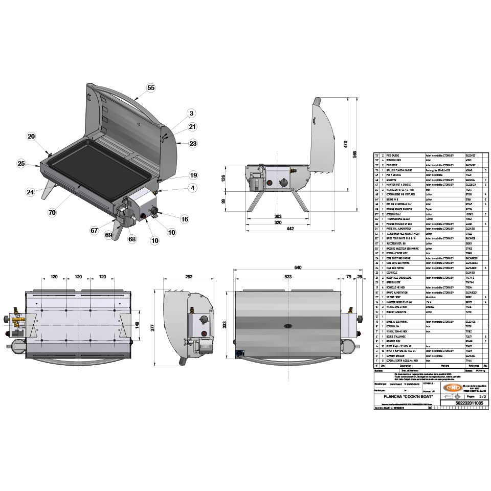 Nomadic | Marine / Campervan / Caravan Enamel Hot Plate Stainless BBQ