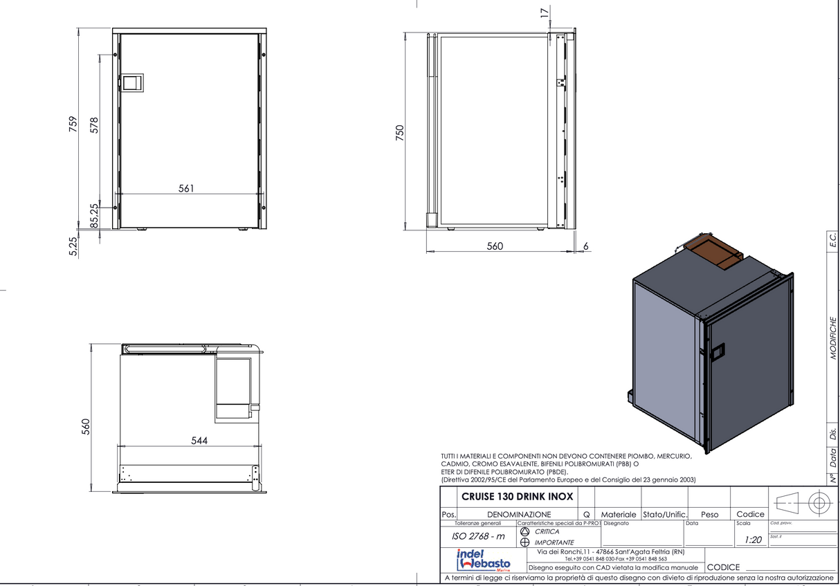Isotherm | CR130D Fridge | Inox Clean Touch