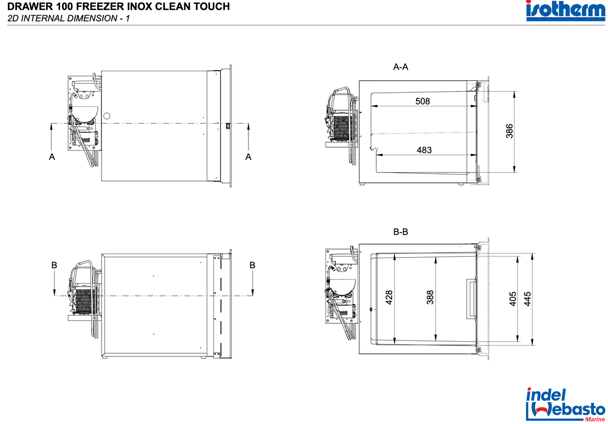 Isotherm | DR100 Drawer 100 Marine / Campervan / Caravan Freezer | Inox Clean Touch